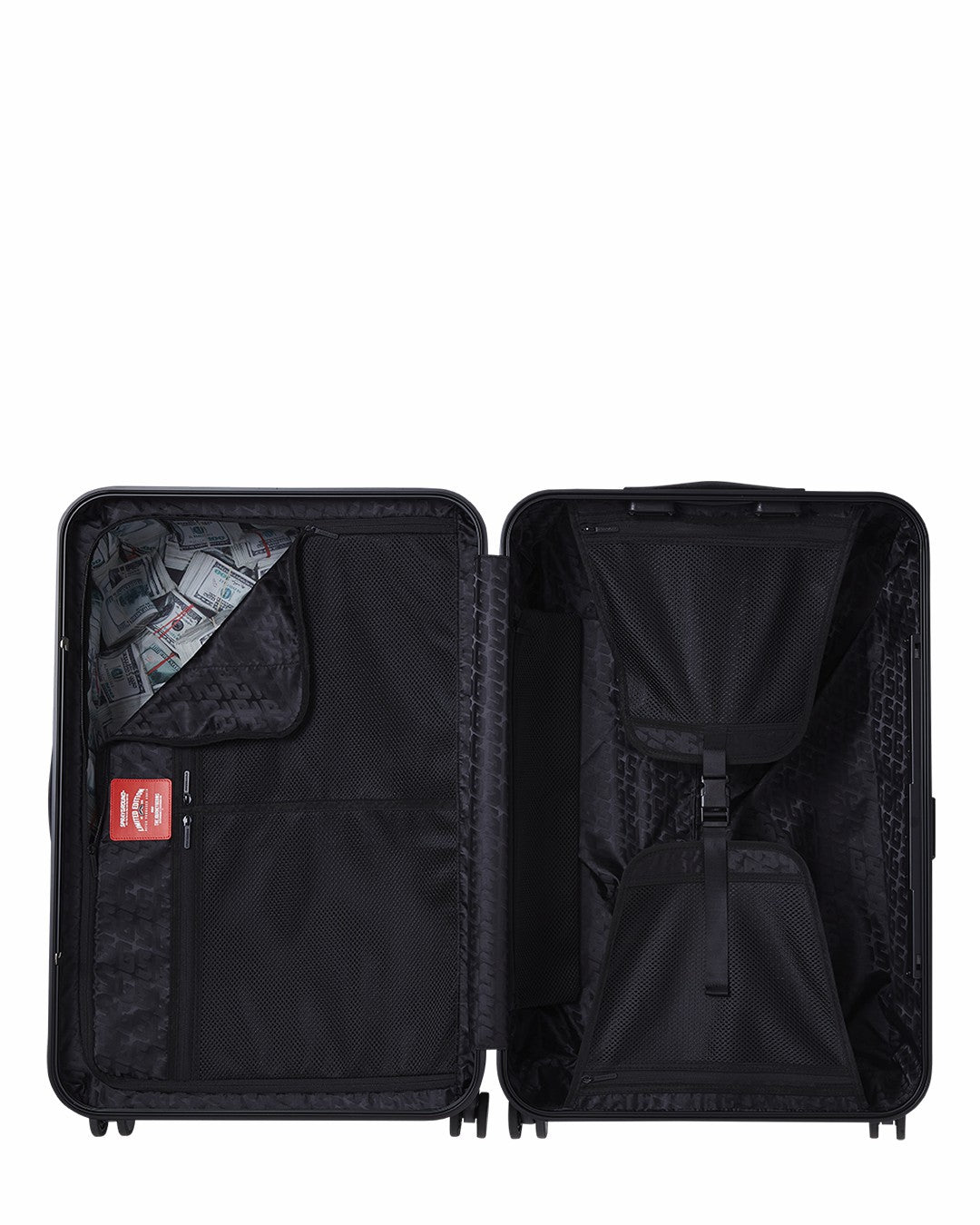 Sprayground - REALITY CHECK SHARKITECTURE FULL-SIZE JETBLACK LUGGAGE (GOLD HARDWARE)