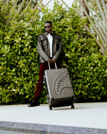 Sprayground - REALITY CHECK SHARKITECTURE FULL-SIZE JETBLACK LUGGAGE (GOLD HARDWARE)