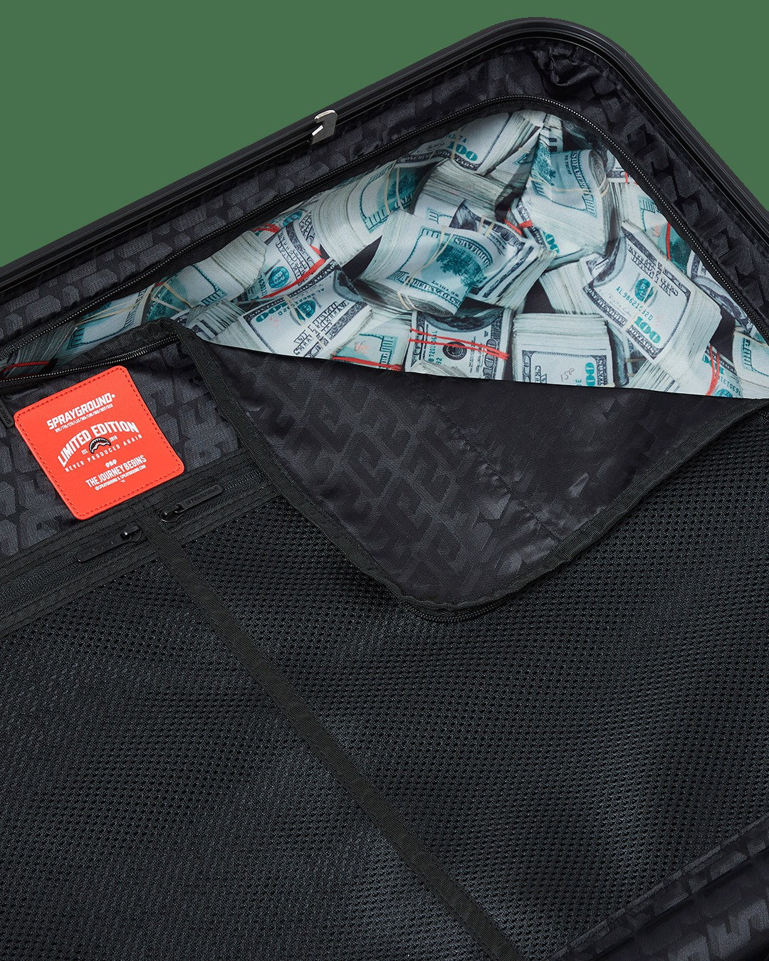 Sprayground - REALITY CHECK SHARKITECTURE FULL-SIZE JETBLACK LUGGAGE (GUNMETAL HARDW