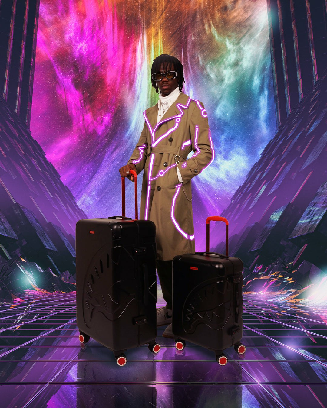 Sprayground - SHARKITECTURE MOLDED 29” FULL-SIZE LUGGAGE