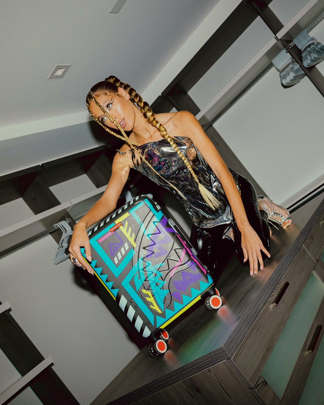 Sprayground - A.I. PATH TO THE FUTURE III HARDSHELL CARRY-ON LUGGAGE - SANDFLOWER CO