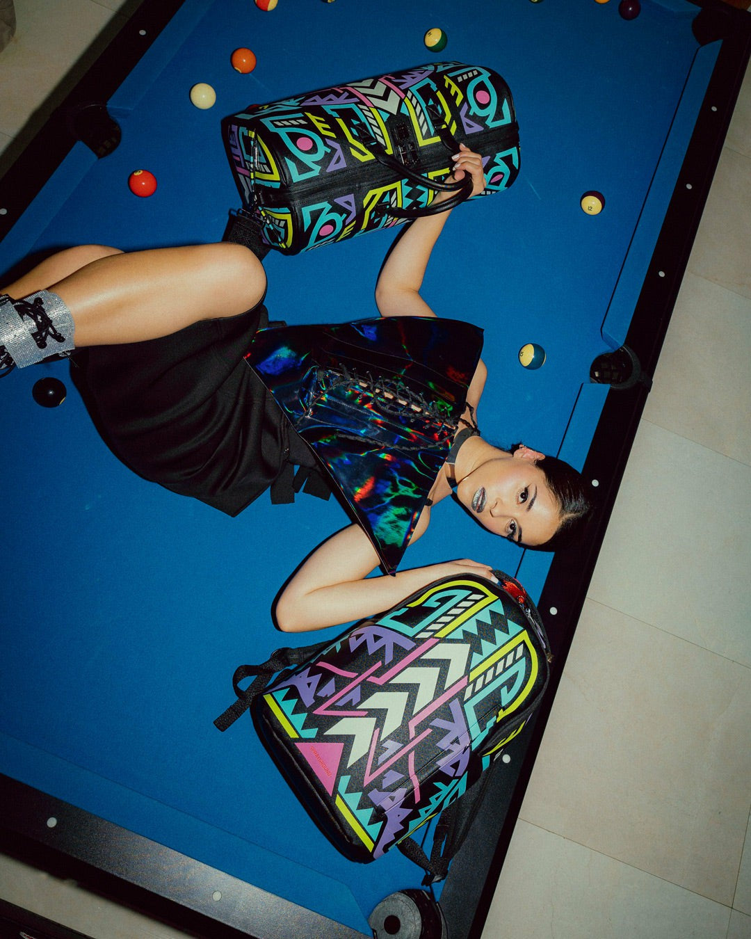 Sprayground - A.I. PATH TO THE FUTURE III BACKPACK - SANDFLOWER COLLAB (GLOW IN THE