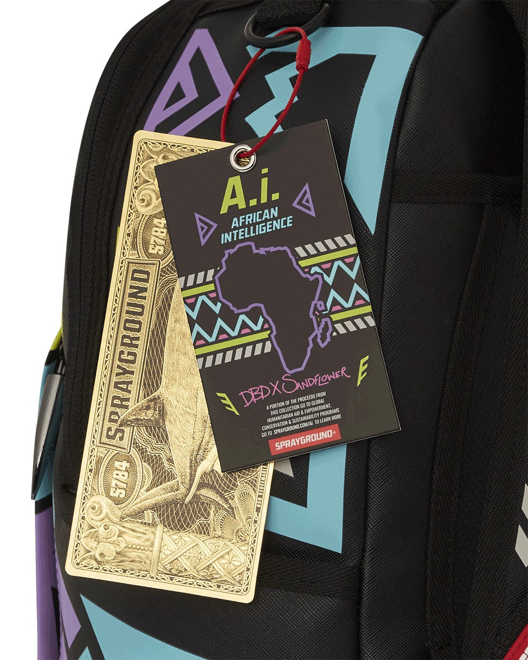 Sprayground - A.I. PATH TO THE FUTURE III BACKPACK - SANDFLOWER COLLAB (GLOW IN THE