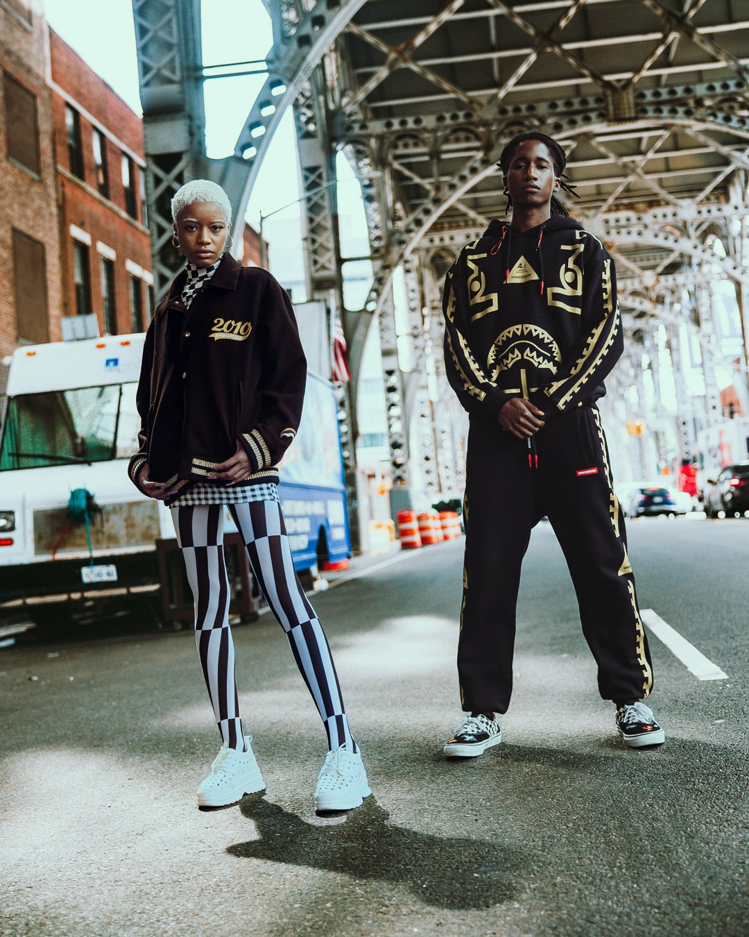 Sprayground - A.I.9 AFRICAN INTELLIGENCE GUILDED LEOPARD - SANDFLOWER COLLAB VARSITY