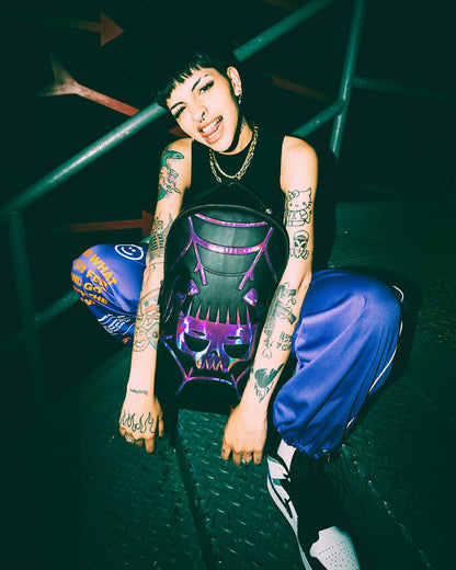 Sprayground - CAZZU IRIDESCENT CUT & SEW SPIDER SKULL SHARK BACKPACK (DLXV)