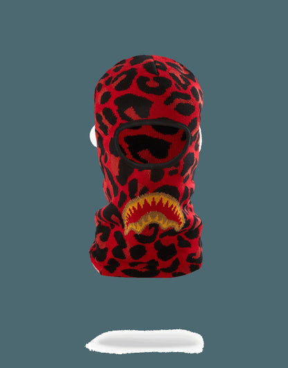 Sprayground - RED LEOPARD GOLD SHARK MOUTH SKI MASK
