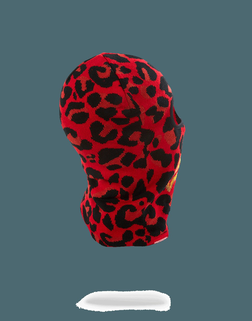 Sprayground - RED LEOPARD GOLD SHARK MOUTH SKI MASK