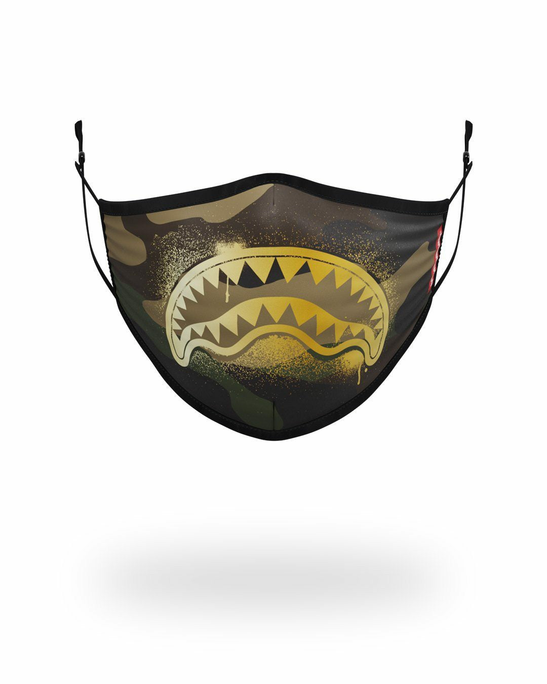 Sprayground - ADULT CAMO GOLD SHARK FORM FITTING FACE MASK