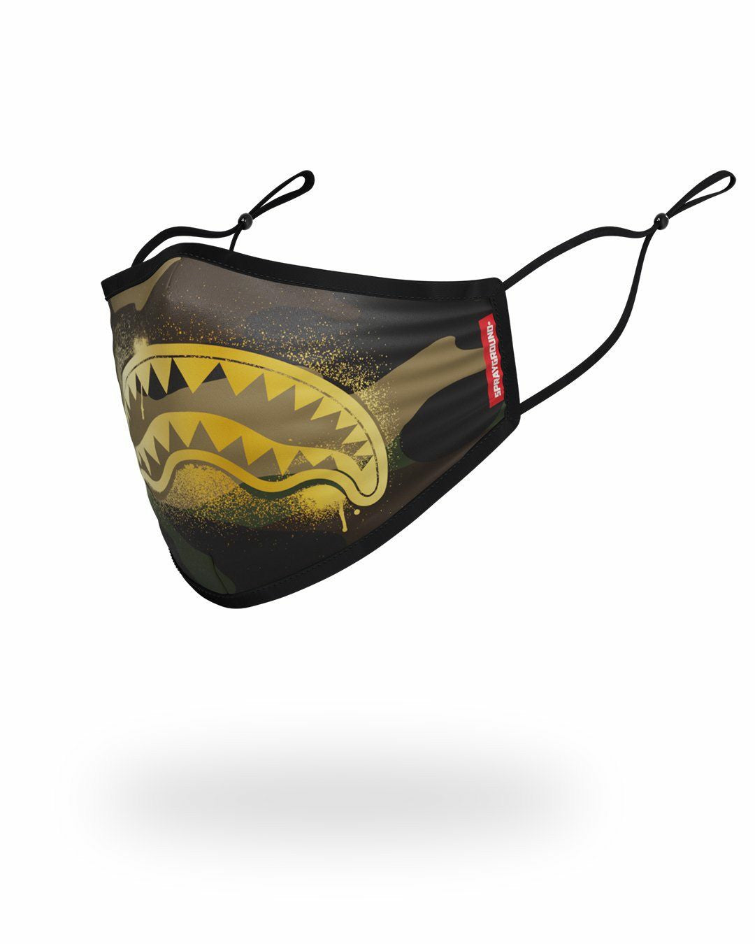 Sprayground - ADULT CAMO GOLD SHARK FORM FITTING FACE MASK