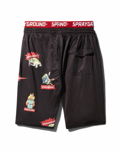 Sprayground - PATCH ALL-IN CORTO SWIM TRUNKS (BLACK)