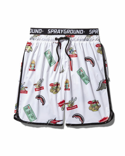 Sprayground - PATCH ALL-IN CORTO SWIM TRUNKS (WHITE)