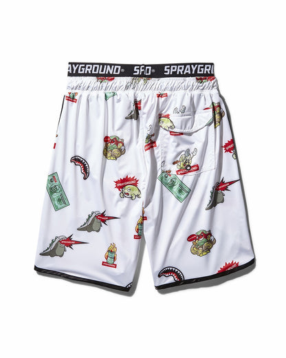 Sprayground - PATCH ALL-IN CORTO SWIM TRUNKS (WHITE)