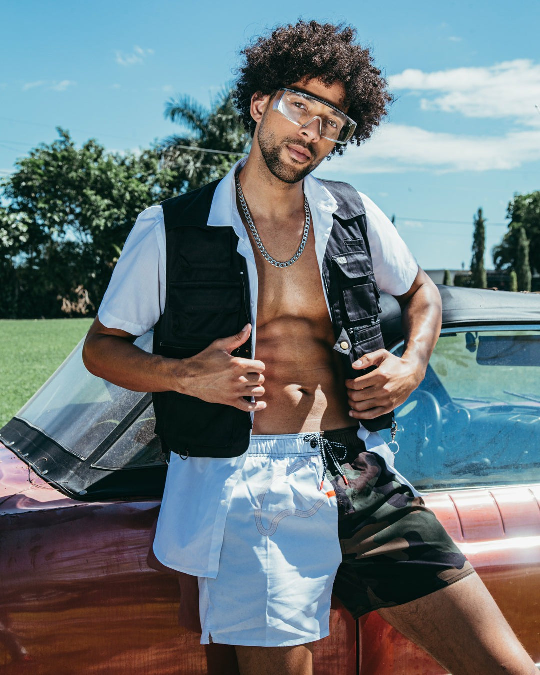 Sprayground - SPLIT BITE CAMO SHOTO SWIM TRUNKS