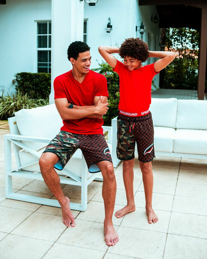 Sprayground - KIDS CHECKS & CAMO SWIM TRUNKS