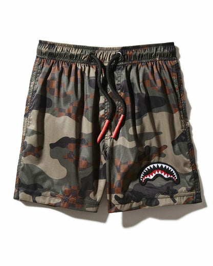 Sprayground - KIDS CAMO CHECKERED SWIM TRUNKS