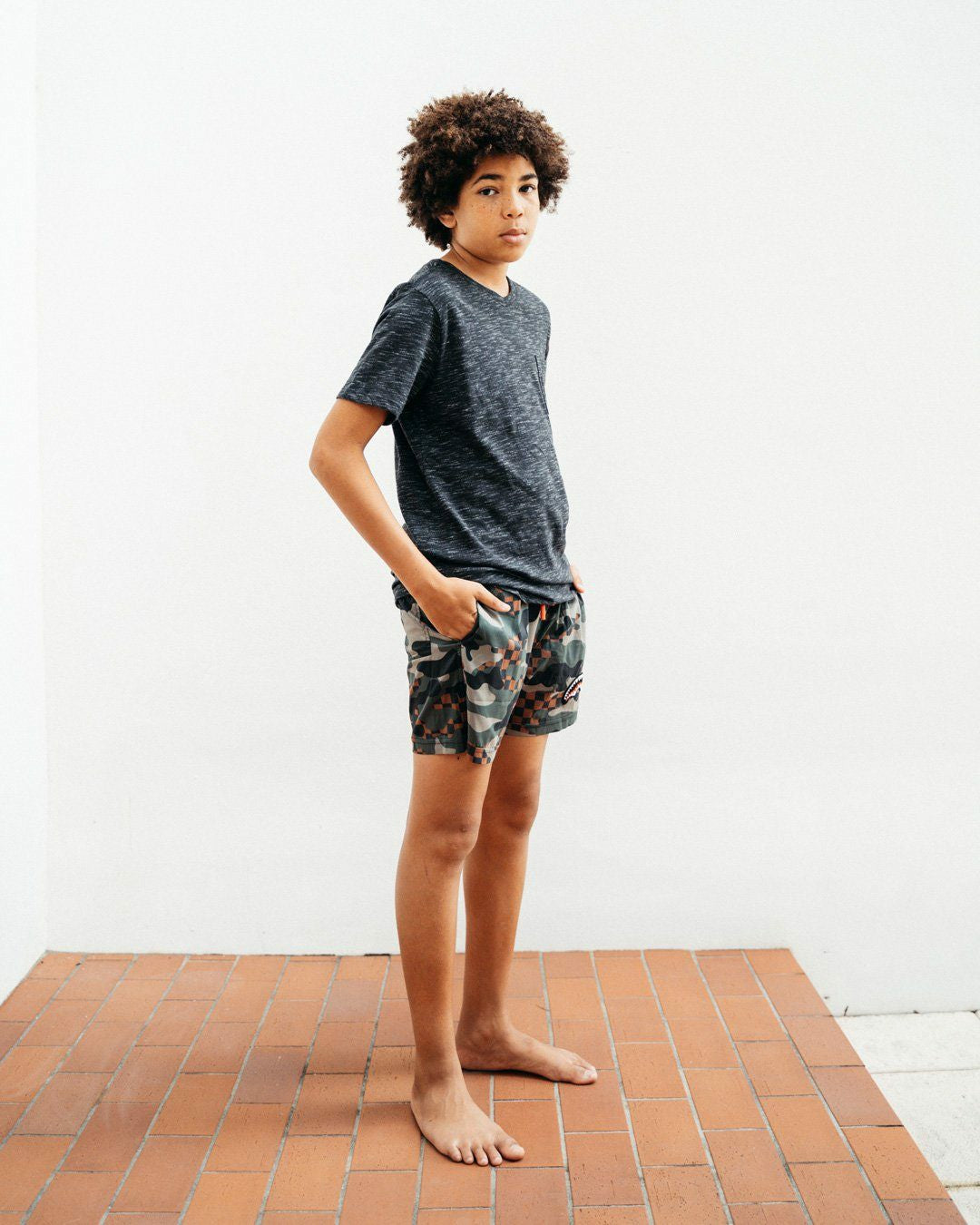 Sprayground - KIDS CAMO CHECKERED SWIM TRUNKS