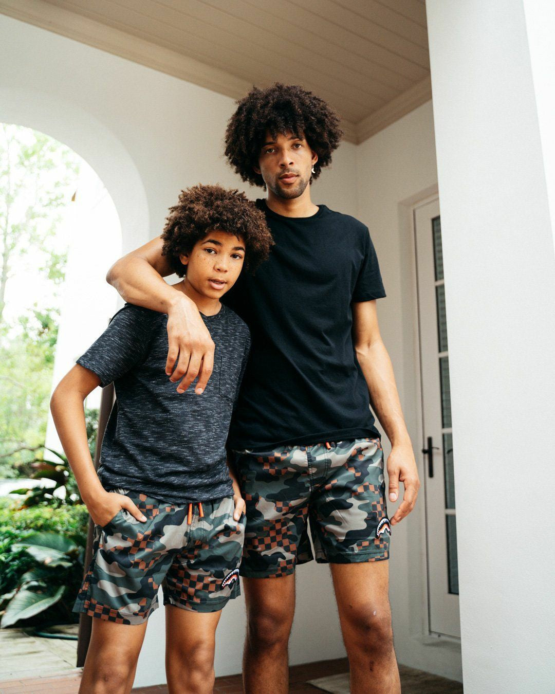 Sprayground - KIDS CAMO CHECKERED SWIM TRUNKS
