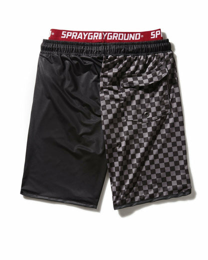 Sprayground - GREY CHECKERED SPLIT CORTO SWIM TRUNKS