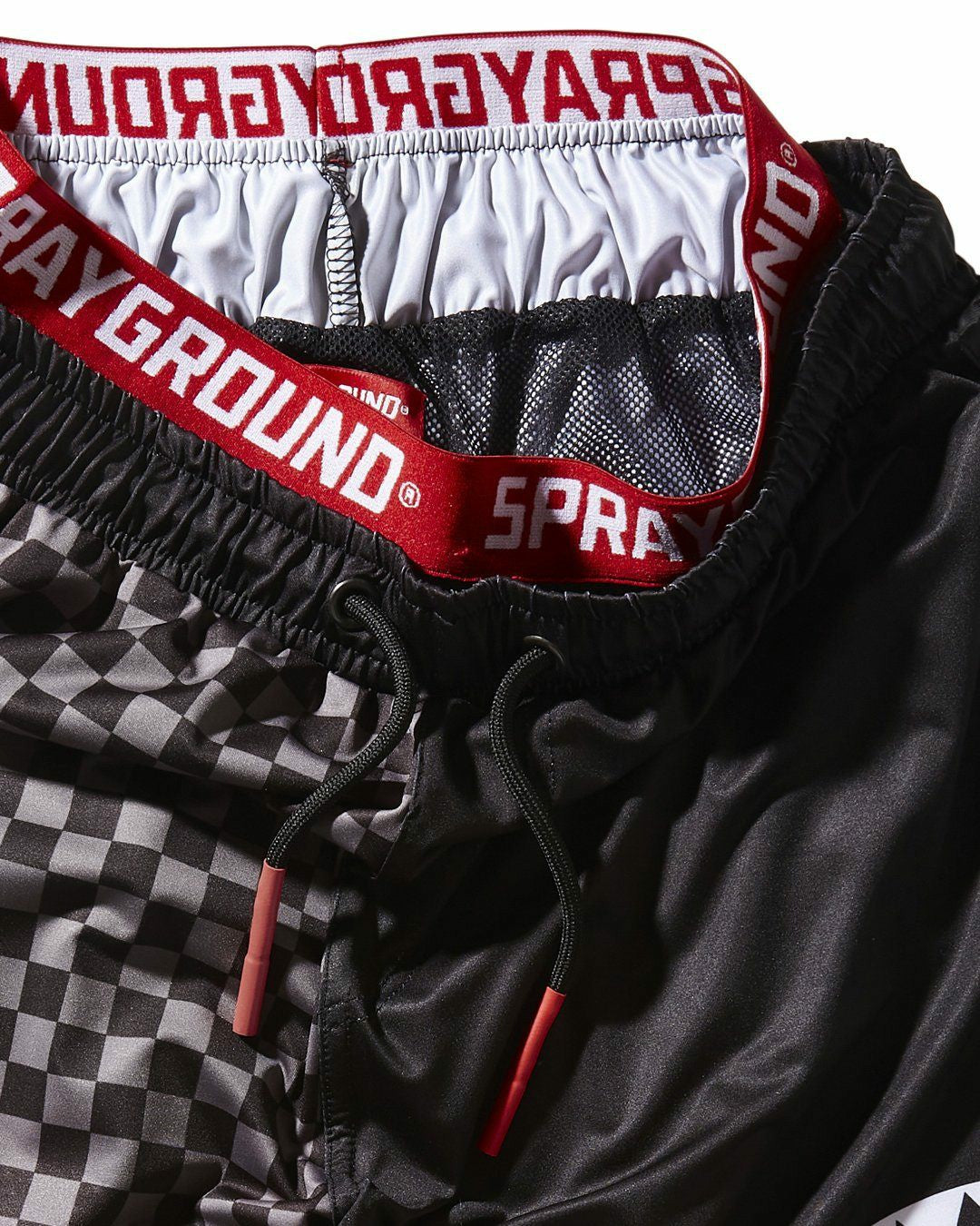 Sprayground - GREY CHECKERED SPLIT CORTO SWIM TRUNKS