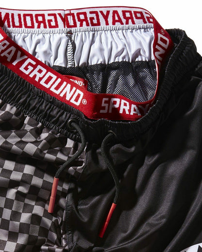 Sprayground - GREY CHECKERED SPLIT CORTO SWIM TRUNKS