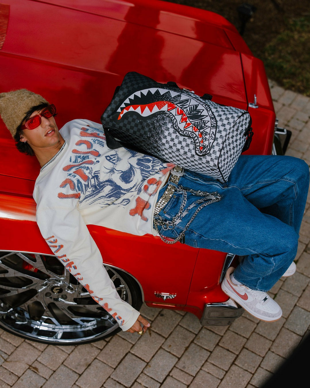 Sprayground - SCRIBBLE DRIBBLE CHECK DUFFLE