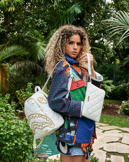 Sprayground - RIVIERA LE BLANC GOLD CHAIN SHARK SAVAGE BACKPACK