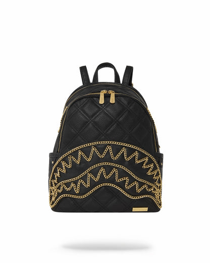 Sprayground - NOIR QUILT GOLD CHAIN SHARK SAVAGE BACKPACK