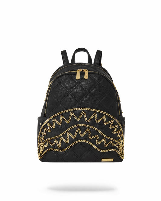 Sprayground - NOIR QUILT GOLD CHAIN SHARK SAVAGE BACKPACK