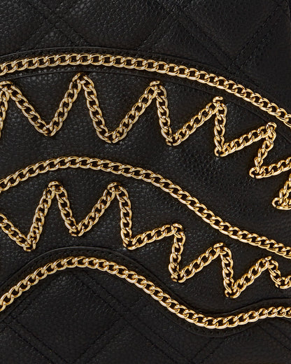 Sprayground - NOIR QUILT GOLD CHAIN SHARK SAVAGE BACKPACK
