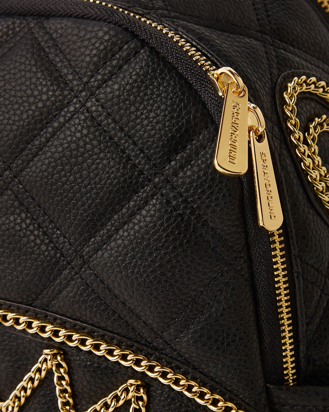 Sprayground - NOIR QUILT GOLD CHAIN SHARK SAVAGE BACKPACK