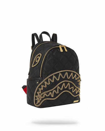 Sprayground - NOIR QUILT GOLD CHAIN SHARK SAVAGE BACKPACK