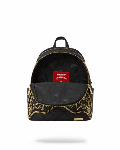 Sprayground - NOIR QUILT GOLD CHAIN SHARK SAVAGE BACKPACK