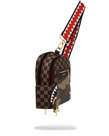 Sprayground - EXTERIOR GOLD ZIP POCKET SHARKS IN PARIS BACKPACK SLING