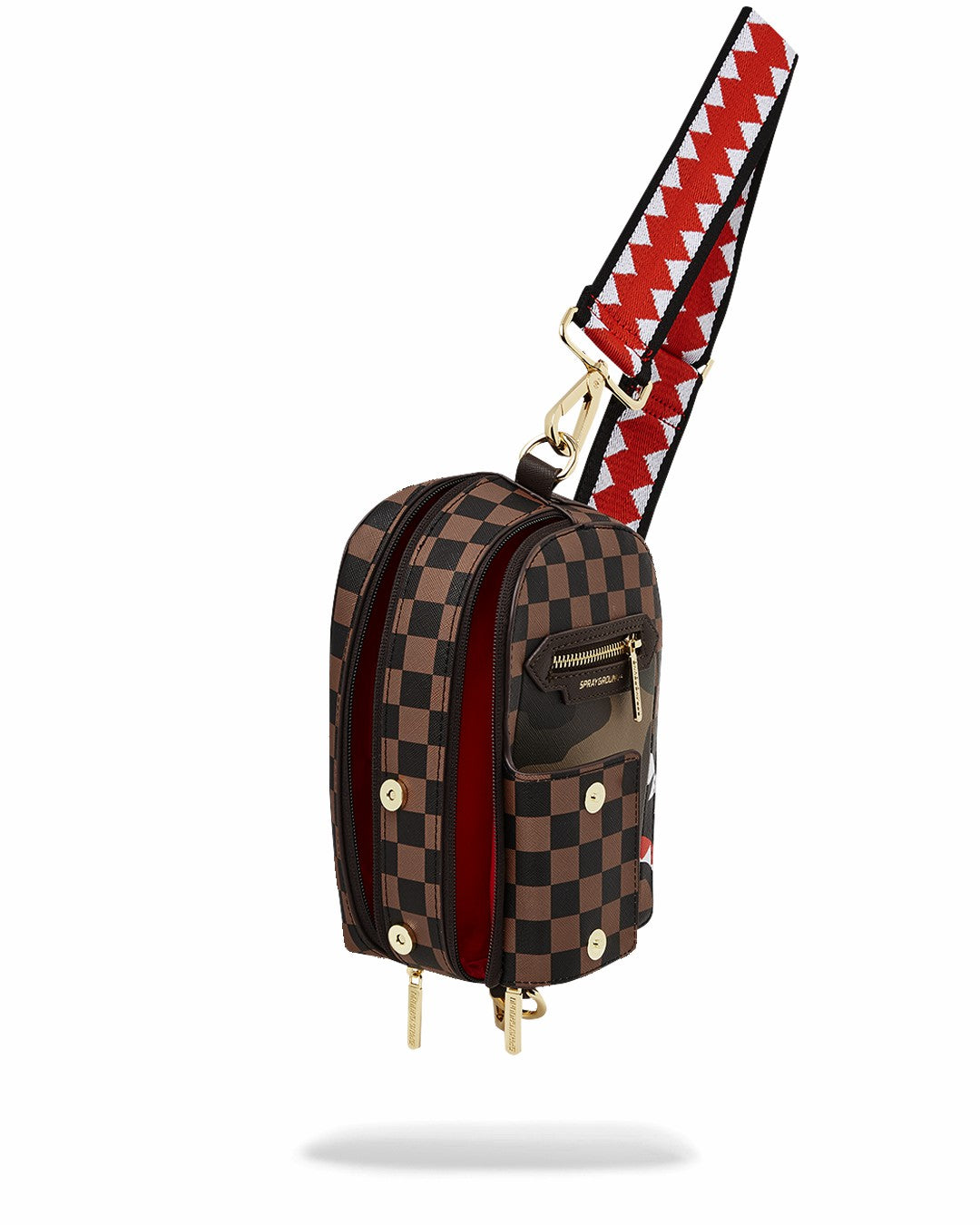 Sprayground - EXTERIOR GOLD ZIP POCKET SHARKS IN PARIS BACKPACK SLING