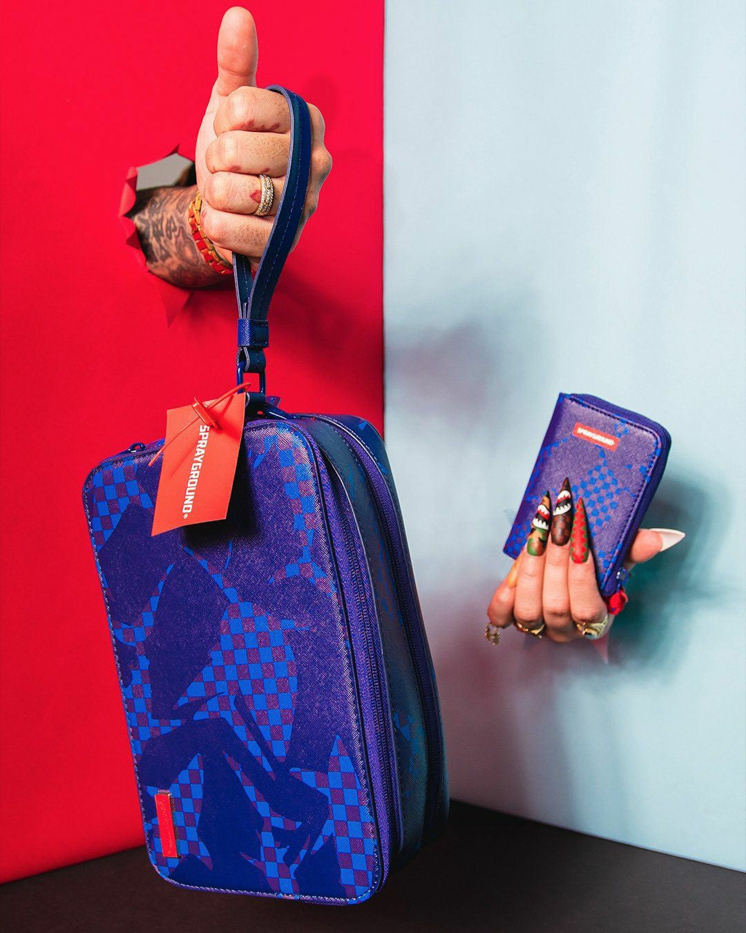 Sprayground - SHARK CHECK (BLUE) TOILETRY
