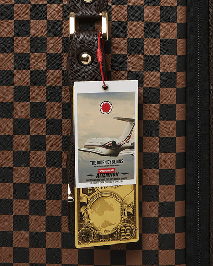 Sprayground - EXTERIOR GOLD ZIP POCKET SHARKS IN PARIS JETSETTER CARRY-ON LUGGAGE