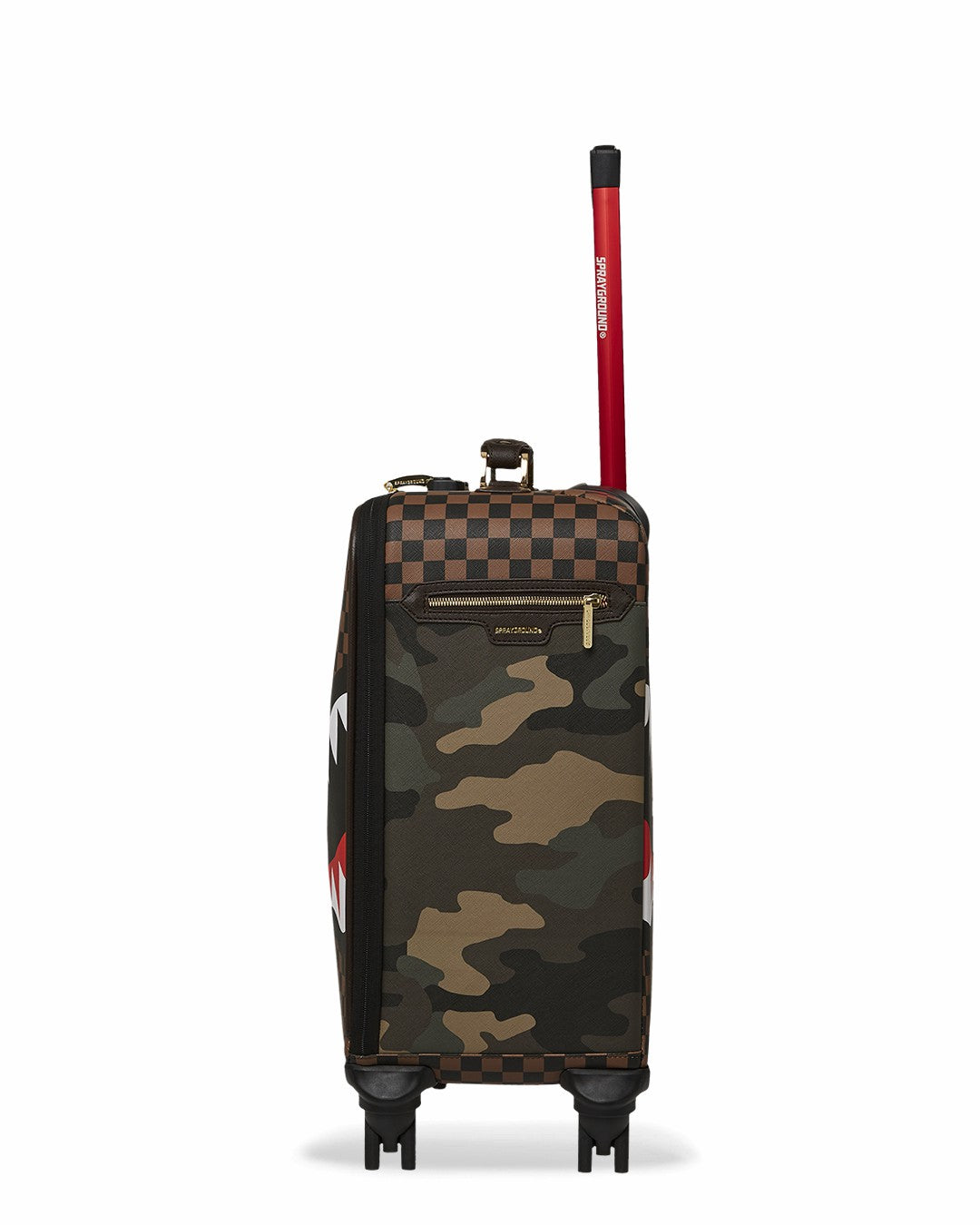 Sprayground - EXTERIOR GOLD ZIP POCKET SHARKS IN PARIS JETSETTER CARRY-ON LUGGAGE