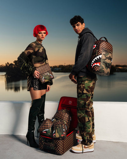 Sprayground - EXTERIOR GOLD ZIP POCKET SHARKS IN PARIS JETSETTER CARRY-ON LUGGAGE
