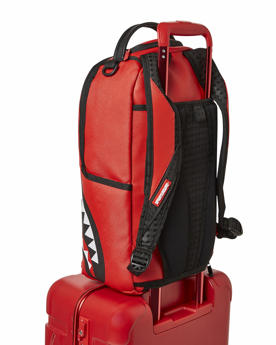 Sprayground - MOLDED SHARKITECTURE RED HARDSHELL CARRY-ON LUGGAGE