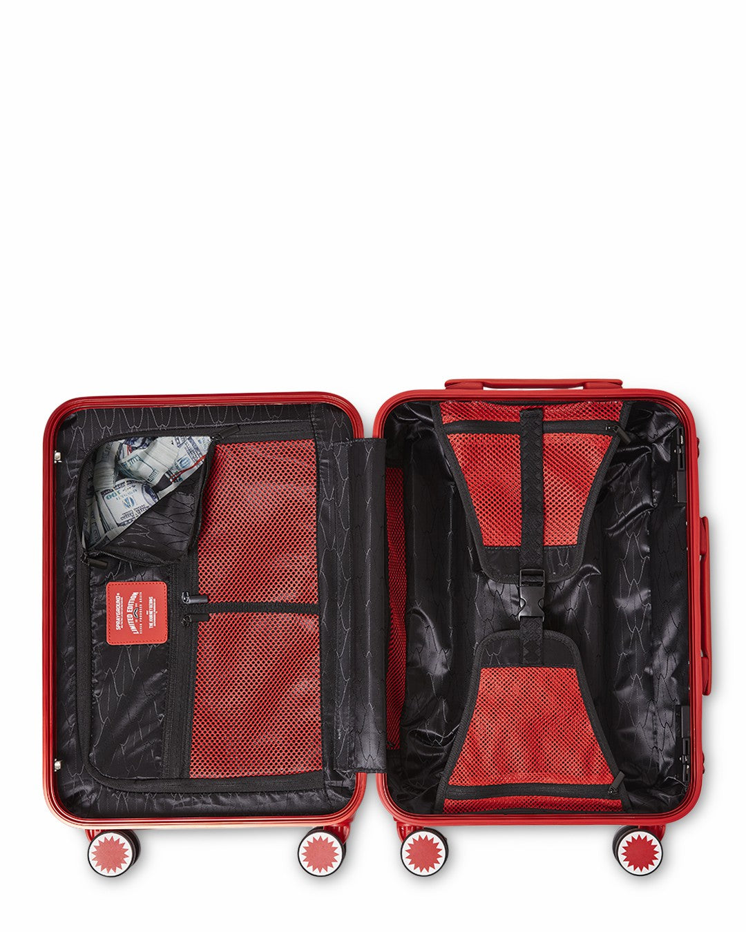 Sprayground - MOLDED SHARKITECTURE RED HARDSHELL CARRY-ON LUGGAGE