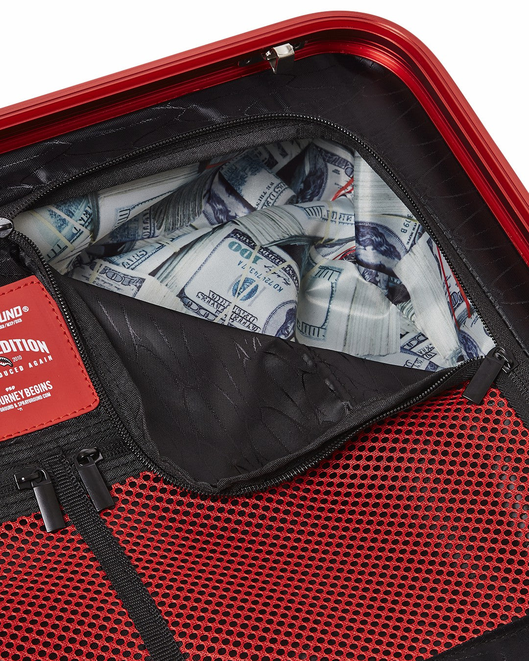 Sprayground - MOLDED SHARKITECTURE RED HARDSHELL CARRY-ON LUGGAGE
