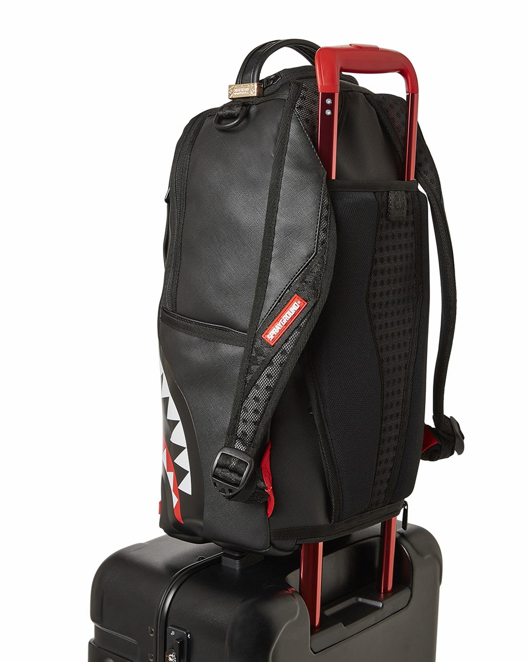 Sprayground - MOLDED SHARKITECTURE BLACK HARDSHELL CARRY-ON LUGGAGE