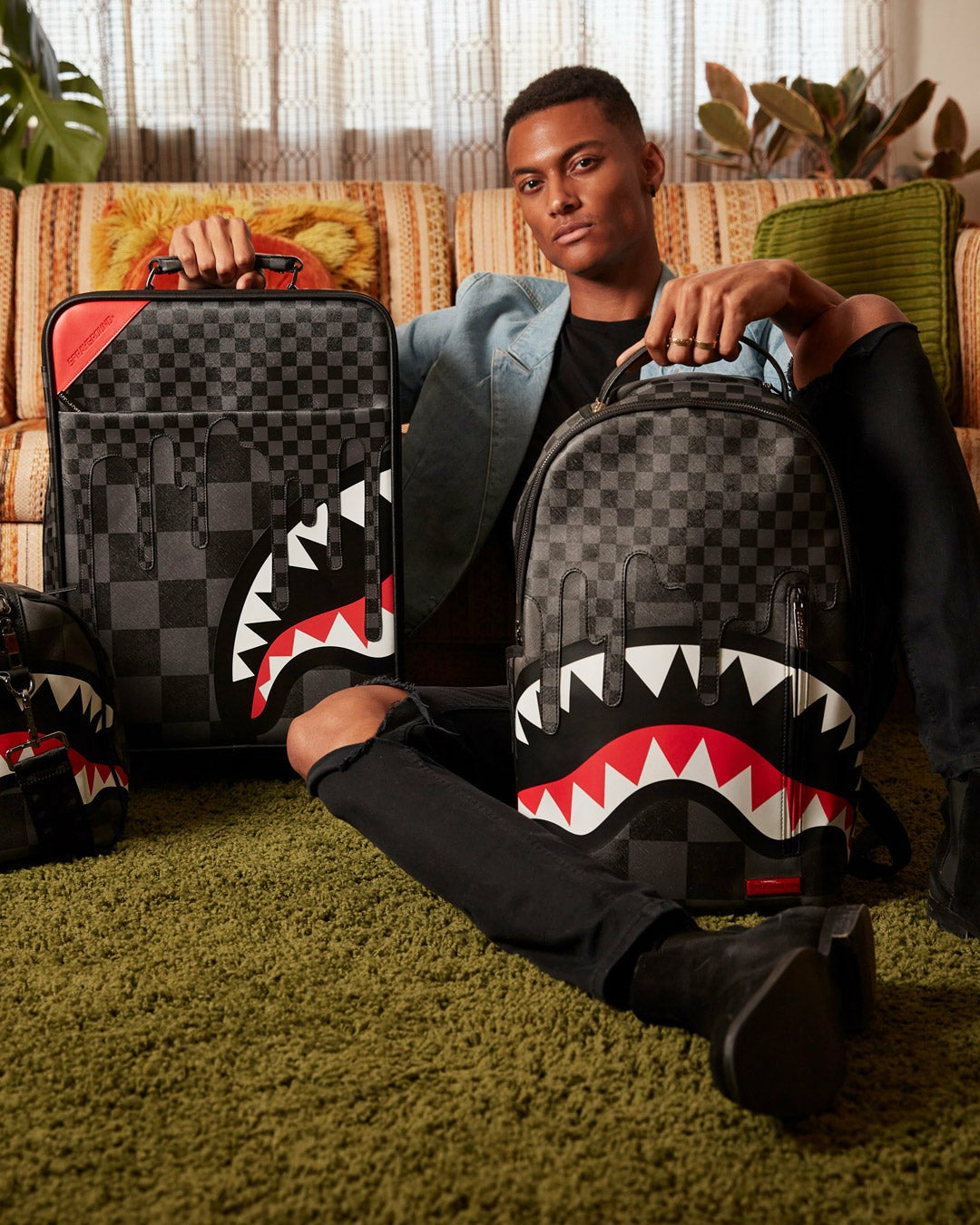 Sprayground - XTC GREY SHARKS IN PARIS JETSETTER CARRY-ON LUGGAGE