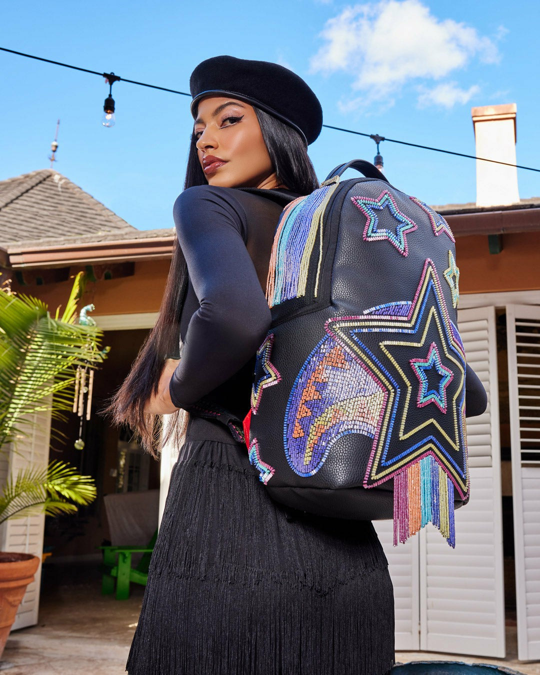 Sprayground - STAR RACER A.I.7 SANDFLOWER COLLAB BEADED BACKPACK