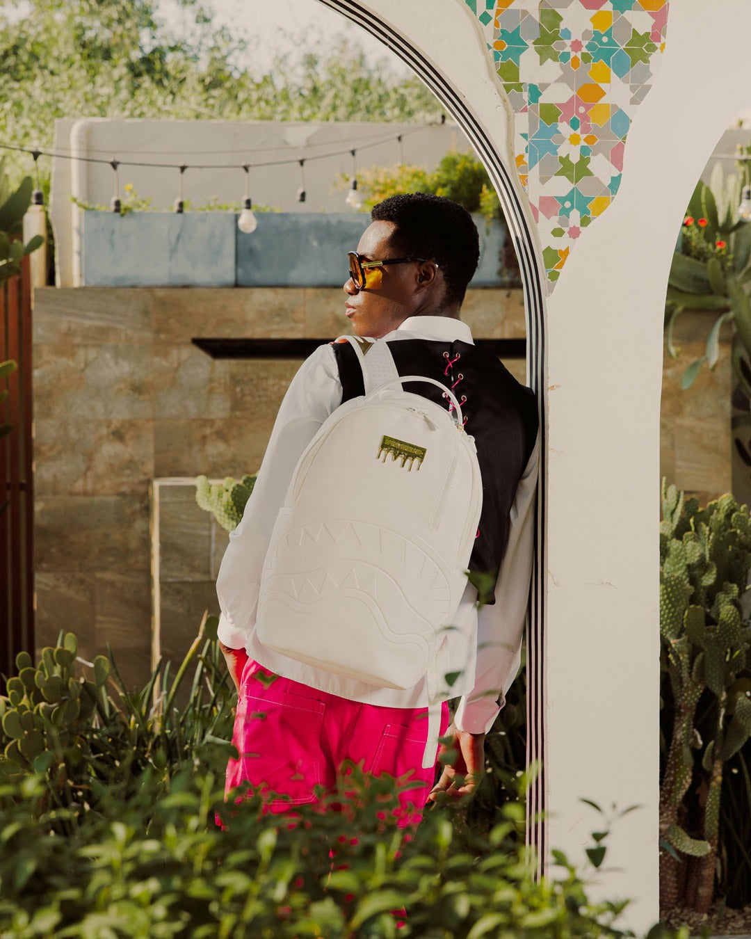 Sprayground - GOLD BRICK LUXE WHITE BACKPACK