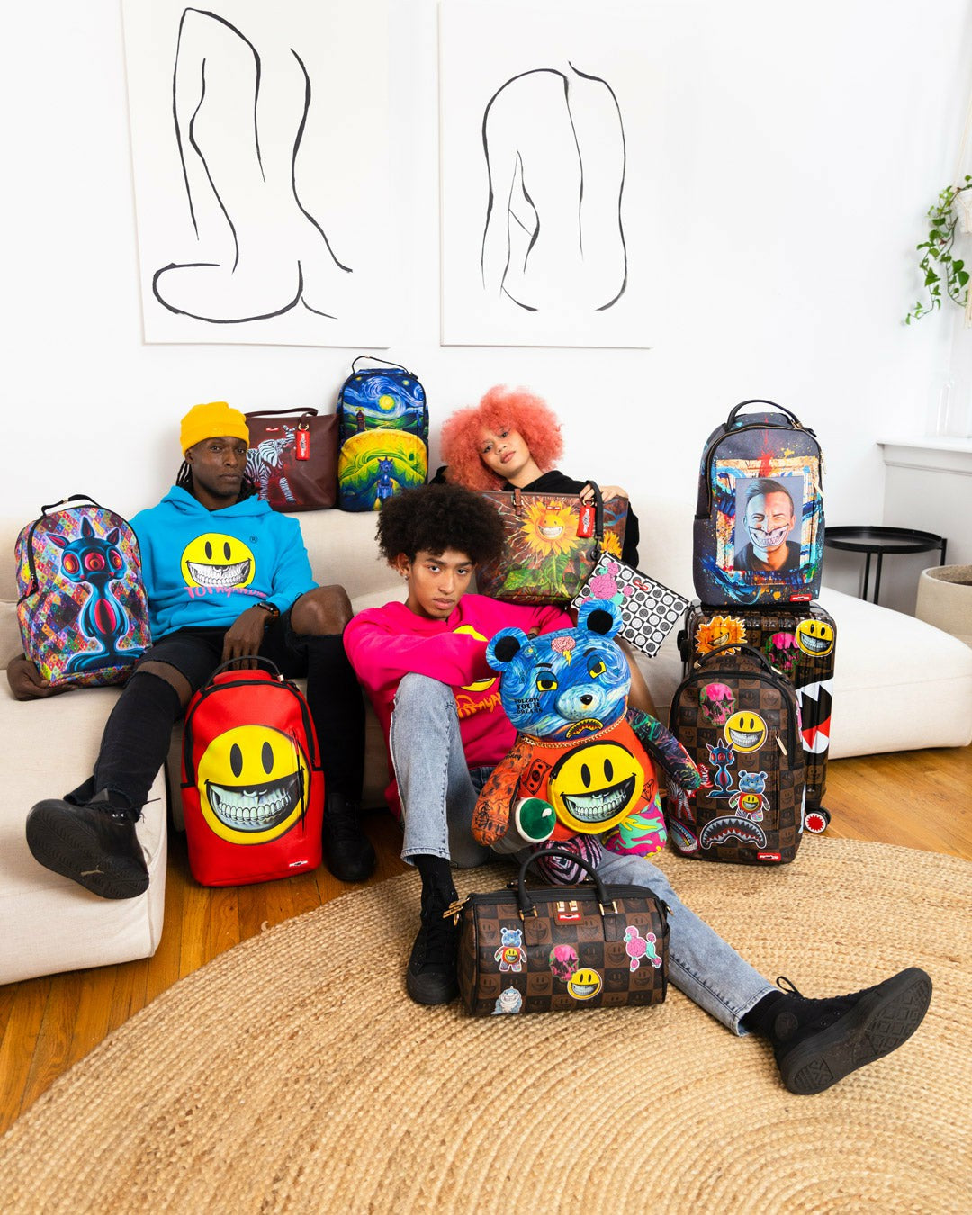 Sprayground - POODLE CHECK RON ENGLISH COLLAB POUCHETTE