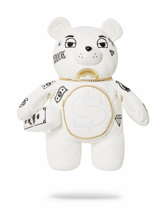 Sprayground - RIVIERA LE BLANC GOLD CHAIN MONEYBEAR TEDDYBEAR BACKPACK