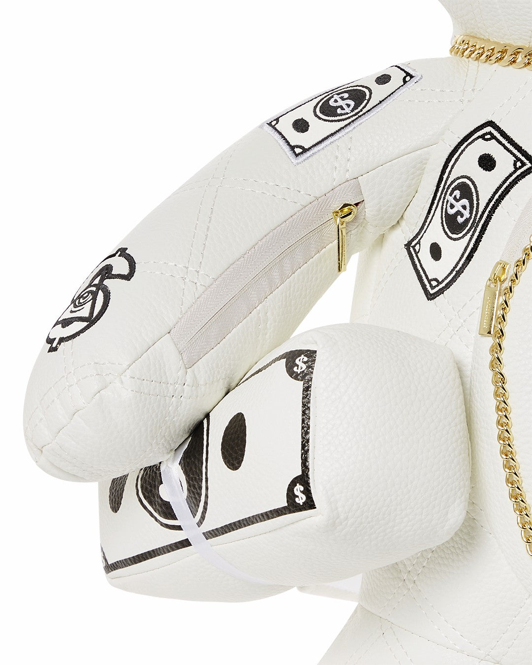 Sprayground - RIVIERA LE BLANC GOLD CHAIN MONEYBEAR TEDDYBEAR BACKPACK