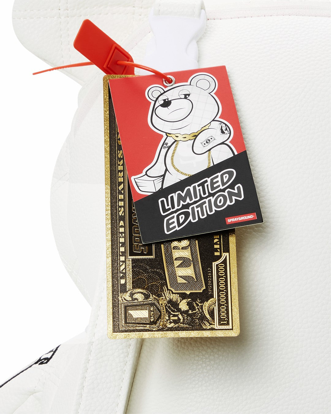 Sprayground - RIVIERA LE BLANC GOLD CHAIN MONEYBEAR TEDDYBEAR BACKPACK