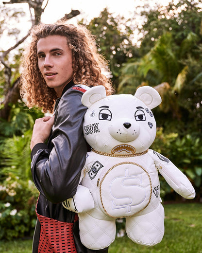 Sprayground - RIVIERA LE BLANC GOLD CHAIN MONEYBEAR TEDDYBEAR BACKPACK